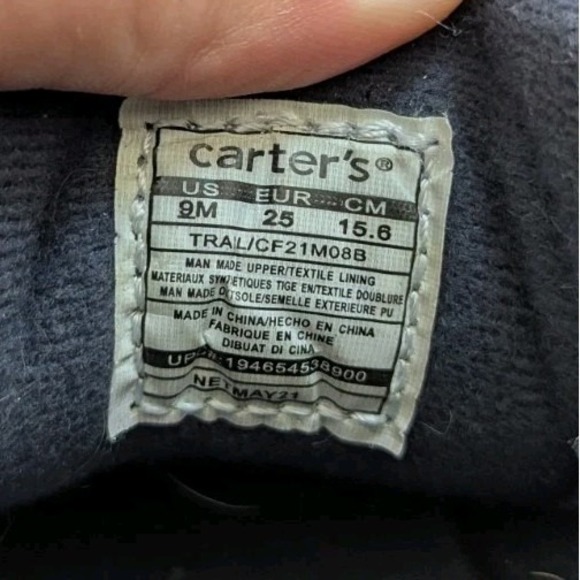 Carter's Boy's Girl's Unisex Trail Hiking Boots Grey Toddler High Shoes Size 9M - Picture 9 of 9